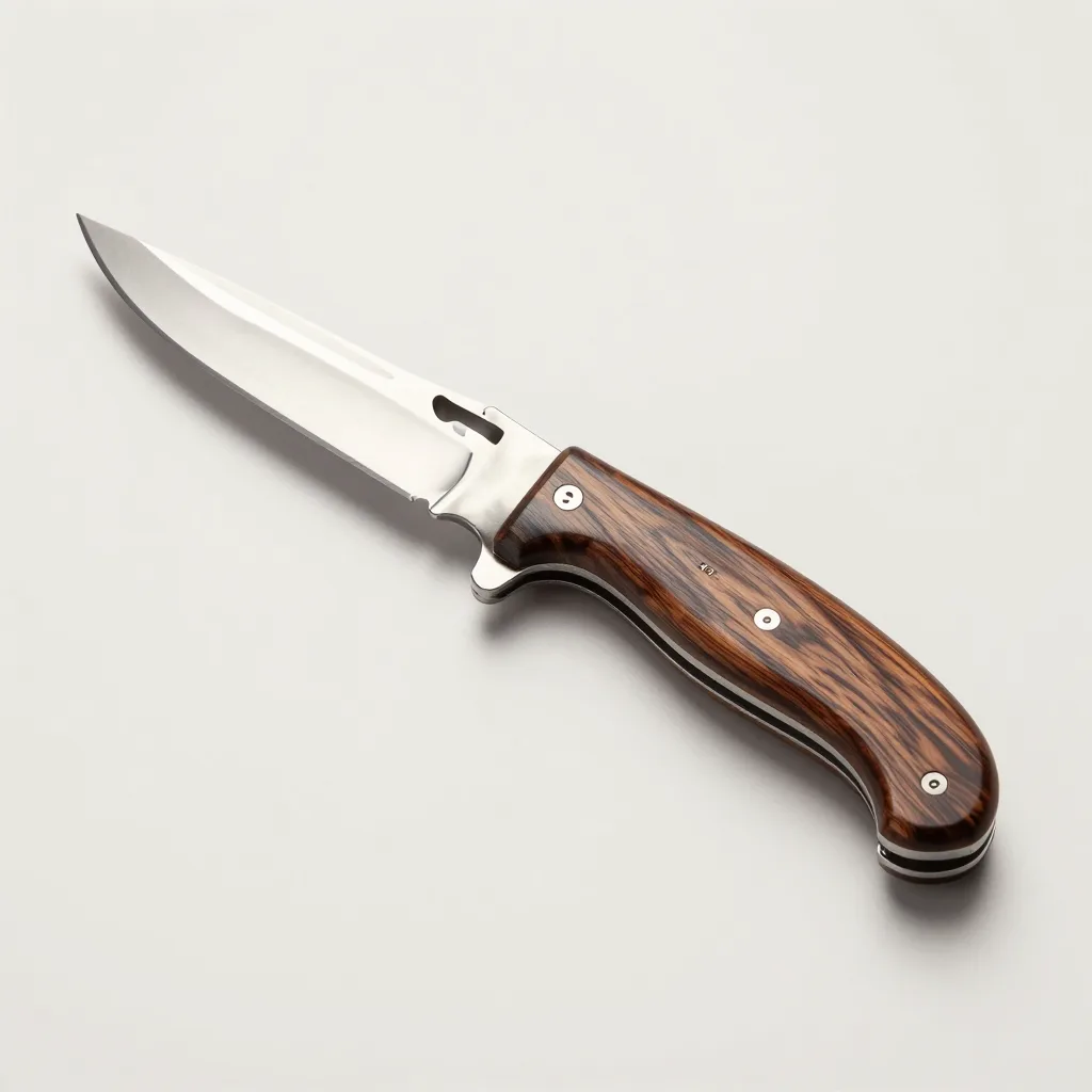 A Thiers slipjoint knife with a boxwood handle on a light background